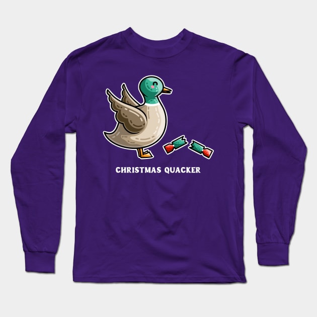Christmas Quacker Pun Long Sleeve T-Shirt by freeves